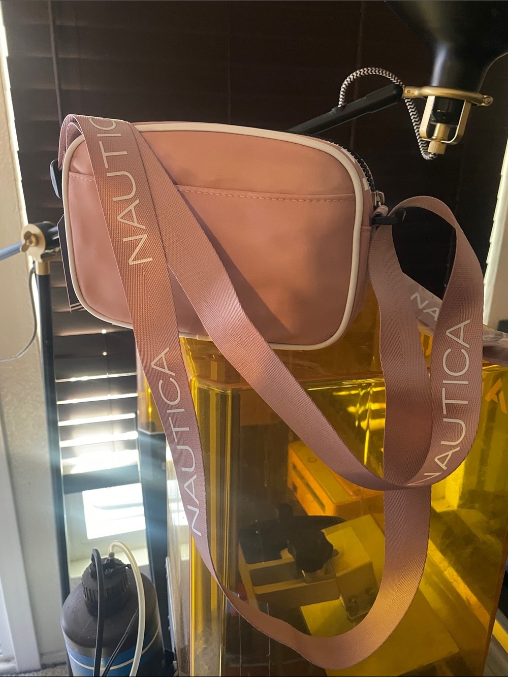 Nautica Blush Pink Crossbody Bag with Branded Strap